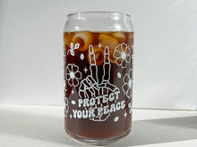 Load image into Gallery viewer, Protect Your Peace iced coffee cup glass can 16 oz
