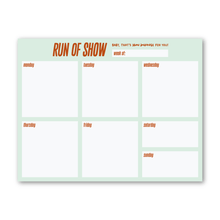 Load image into Gallery viewer, Run of Show Weekly Notepad