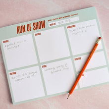 Load image into Gallery viewer, Run of Show Weekly Notepad